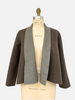 DF CASHMERE SHAWL COLLAR JKT: WINDOWPANE BROWN-GRAY