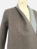 DF CASHMERE SHAWL COLLAR JKT: WINDOWPANE BROWN-GRAY