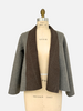 DF CASHMERE SHAWL COLLAR JKT: WINDOWPANE BROWN-GRAY