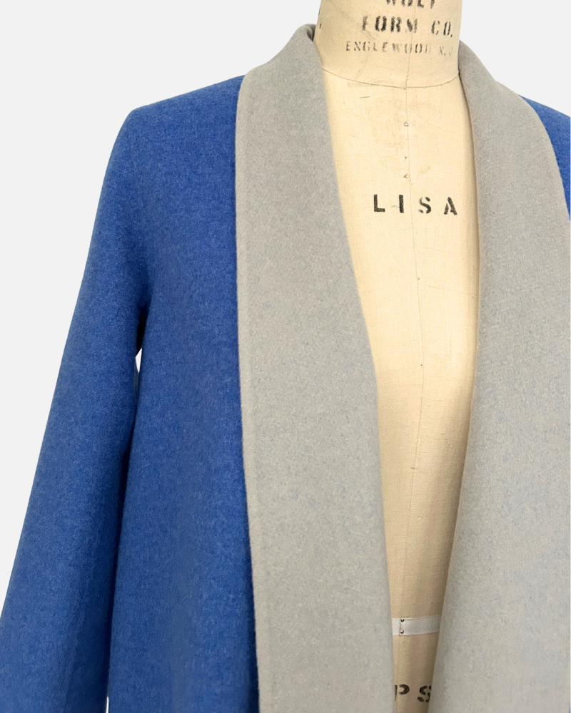 DF CASHMERE SHAWL COLLAR JKT: INK-PEARL