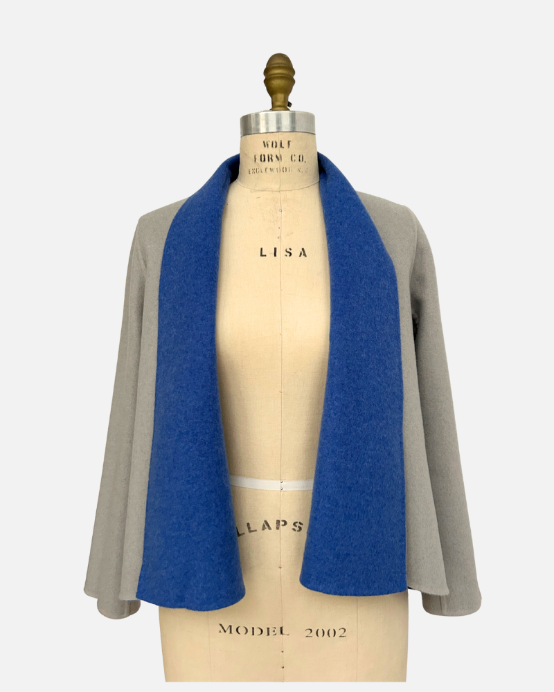 DF CASHMERE SHAWL COLLAR JKT: INK-PEARL