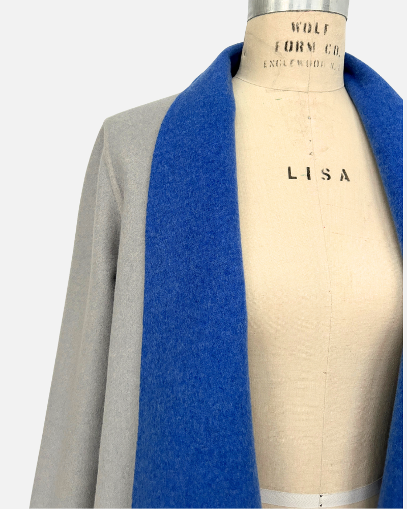 DF CASHMERE SHAWL COLLAR JKT: INK-PEARL