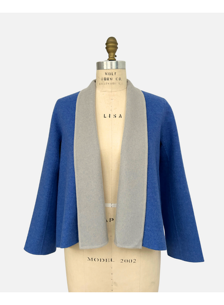 DF CASHMERE SHAWL COLLAR JKT: INK-PEARL