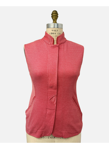 JERSEY STRIPED VEST: RED-WHITE