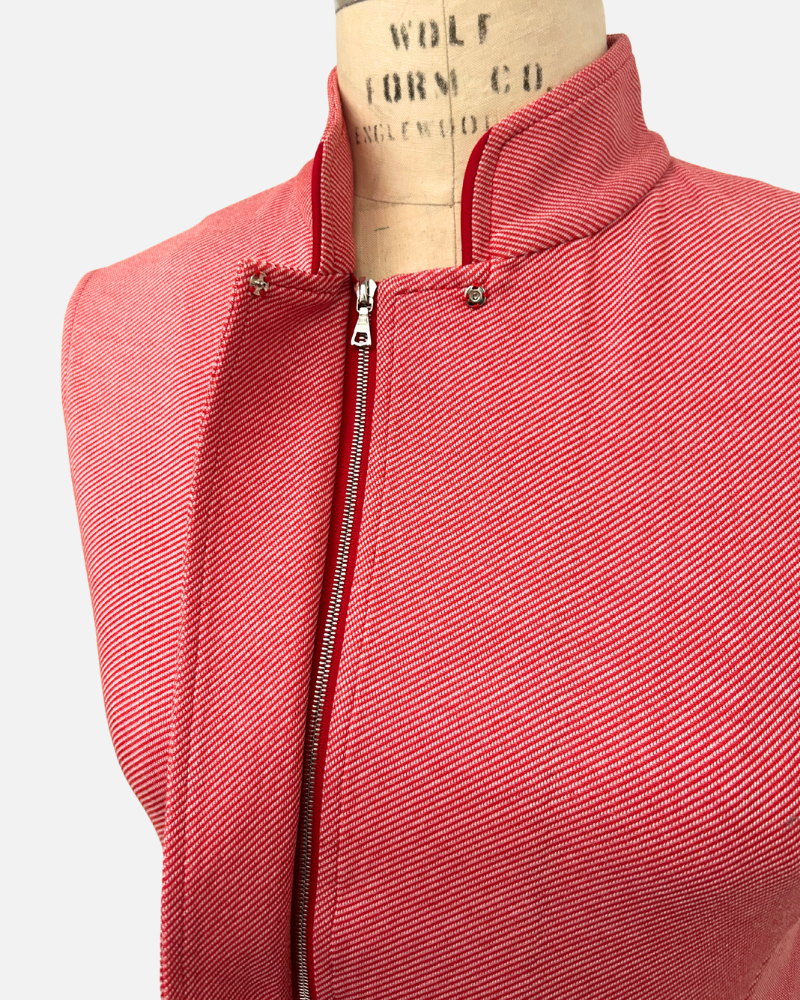 JERSEY STRIPED VEST: RED-WHITE