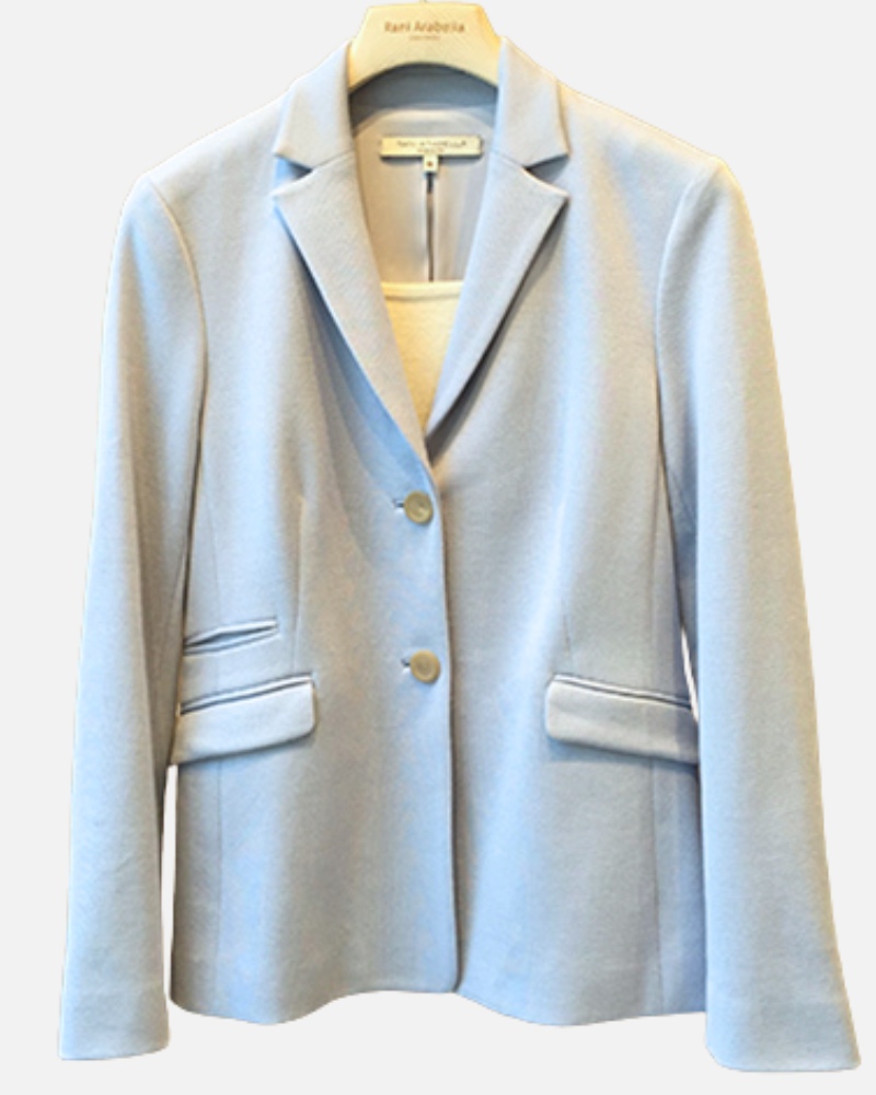 2 BUTTONS COTTON PIQUET BLAZER: LIGHT BLUE