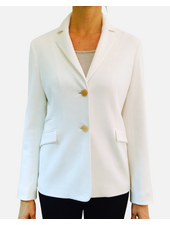 2 BUTTONS COTTON PIQUET BLAZER: IVORY