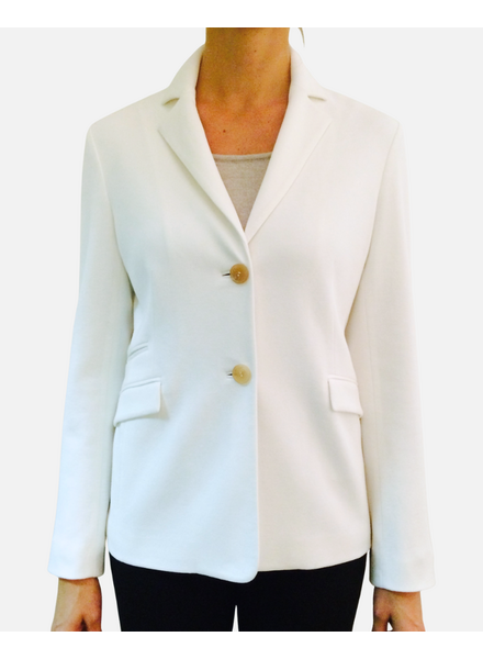2 BUTTONS COTTON PIQUET BLAZER: IVORY