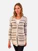 STRIPED KNIT CARDIGAN: PEARL TONES
