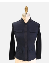 WOOL MILITARY JACKET: NAVY