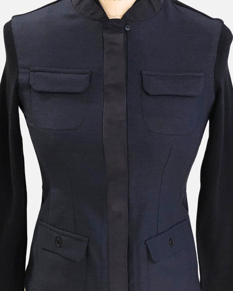 WOOL MILITARY JACKET: NAVY