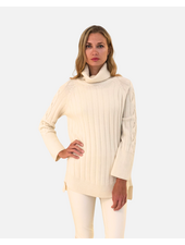 ROLL NECK SWEATER WITH CABLES, IVORY