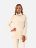 ROLL NECK SWEATER WITH CABLES, IVORY