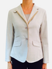 LINEN-SILK-WOOL JACKET WITH ULTRASUEDE: GRAY