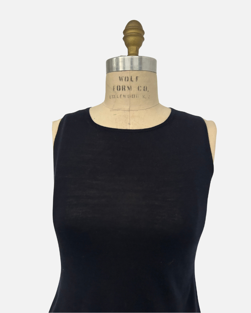 TANK WITH SILK, NAVY