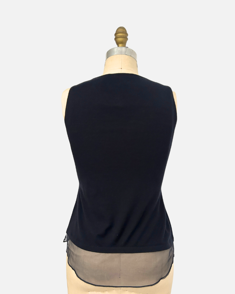 TANK WITH SILK, NAVY
