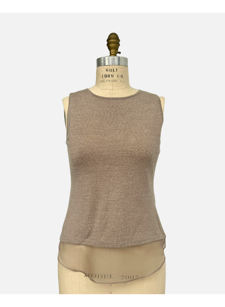 TANK WITH SILK, BEIGE