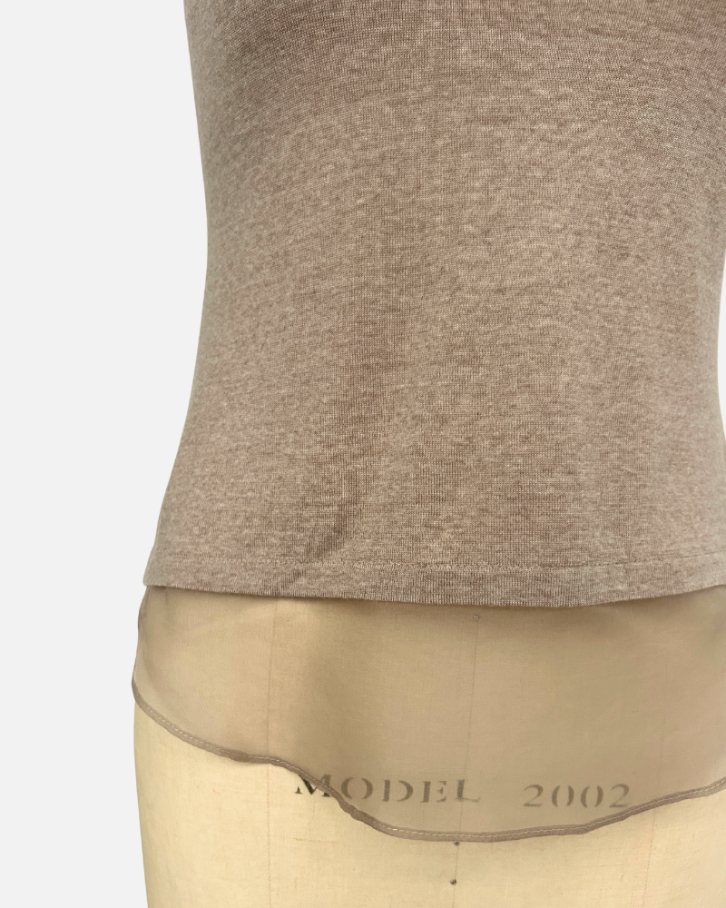 TANK WITH SILK, BEIGE