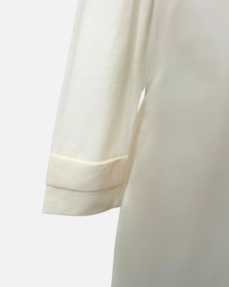 LIGHT WEIGHT OPEN CARDIGAN W/ ORGANZA: IVORY