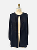 LIGHT WEIGHT OPEN CARDIGAN W/ ORGANZA, NAVY