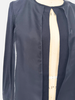 LIGHT WEIGHT OPEN CARDIGAN W/ ORGANZA, NAVY