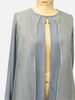 LIGHT WEIGHT OPEN CARDIGAN W/ ORGANZA : LIGHT BLUE