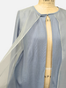 LIGHT WEIGHT OPEN CARDIGAN W/ ORGANZA : LIGHT BLUE
