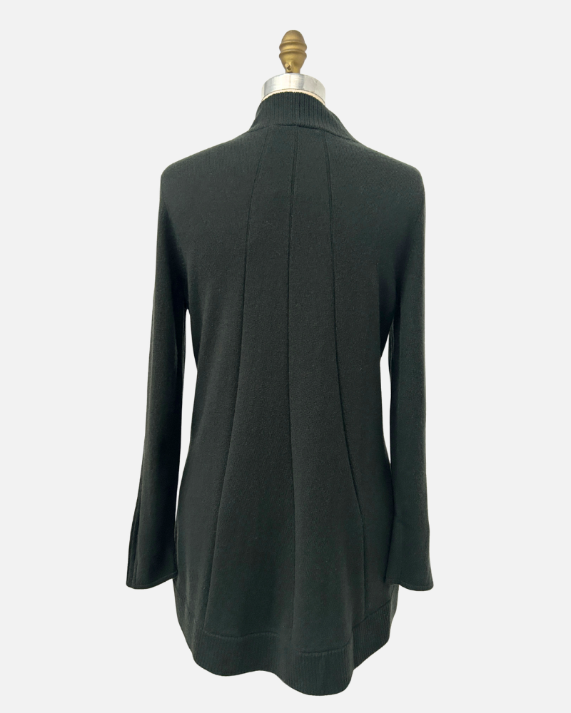CASHMERE HIGH-LOW CARDIGAN, GREEN
