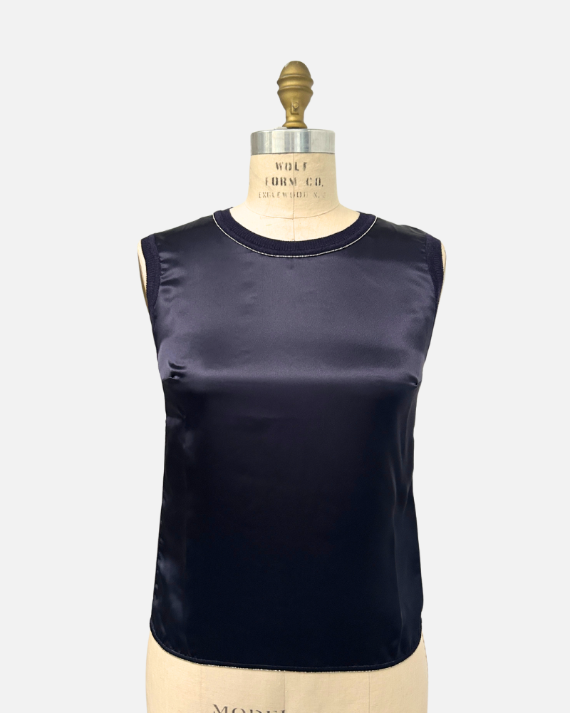 HAND DYE PONCHO W/ SEQUINS: AZURE