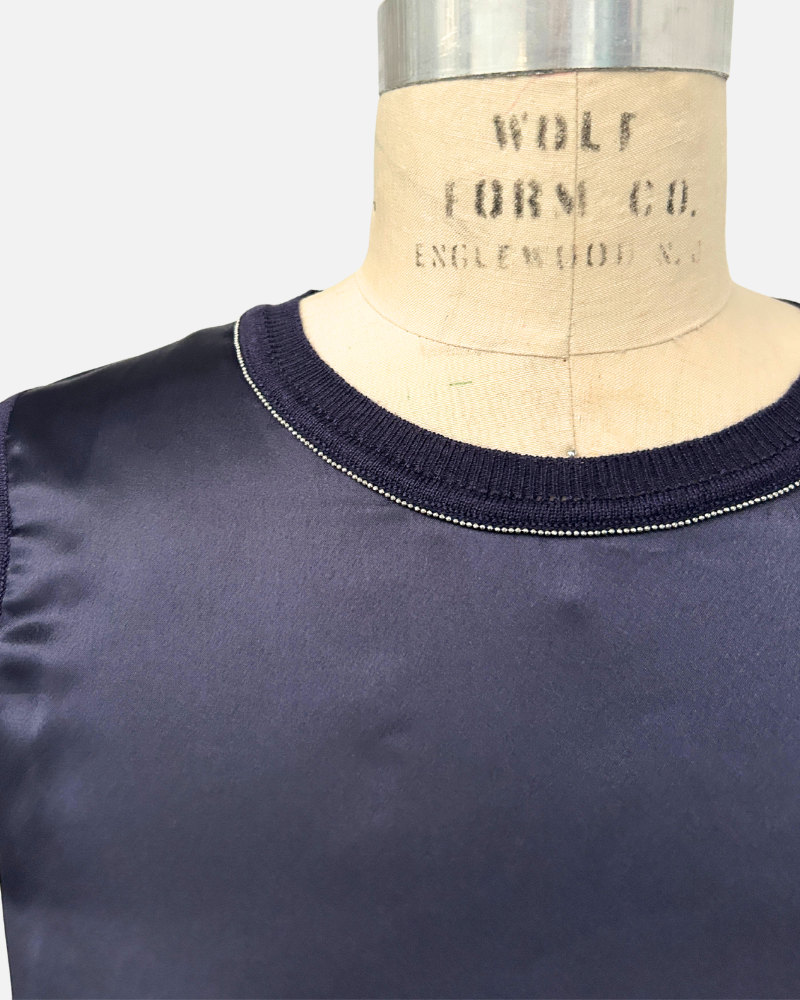 HAND DYE PONCHO W/ SEQUINS: AZURE