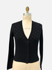 CASHMERE SHORT V-CARDIGAN WITH CRYSTALS: BLACK