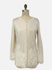 SILK LONG CARDIGAN W/LACE, IVORY