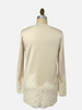 SILK LONG CARDIGAN W/LACE, IVORY