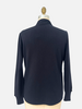 SUEDE AND KNIT CARDIGAN W/ BUCKLE, MIDNIGHT BLUE