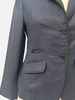 LINEN-SILK-WOOL JACKET WITH ULTRASUEDE: NAVY
