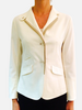 LINEN-SILK-WOOL JACKET WITH ULTRASUEDE: IVORY