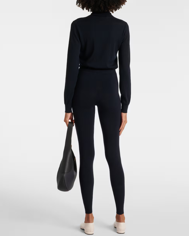 WOOL JERSEY LEGGING: BLACK