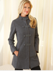 PEA COAT WITH TOGGLES: DARK GRAY