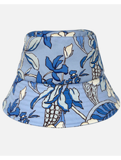 PRINTED COTTON  BUCKET HAT: ZANZIBAR: BLUE