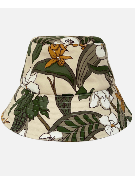 PRINTED COTTON  BUCKET HAT: ZANZIBAR: BEIGE