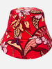 PRINTED COTTON  BUCKET HAT: ZANZIBAR: RED