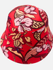 PRINTED COTTON  BUCKET HAT: ZANZIBAR: RED