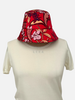 PRINTED COTTON  BUCKET HAT: ZANZIBAR: RED