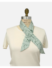 SILK TWILLY: WELLINGTON PRINT: GREEN - 32" x 3"