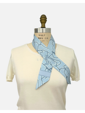 SILK TWILLY: WELLINGTON PRINT: LIGHT BLUE- 32" x 3"