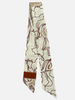 SILK TWILLY: WELLINGTON PRINT: BEIGE- 32" x 3"