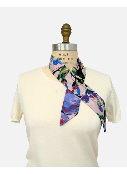 SILK TWILLY: SICILY PRINT: PINK -32" x 3"