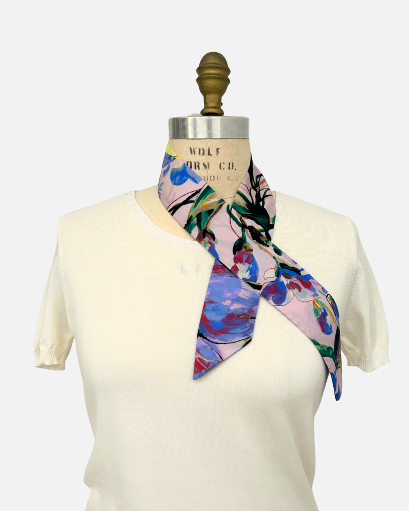 SILK TWILLY: SICILY PRINT: PINK -32" x 3"