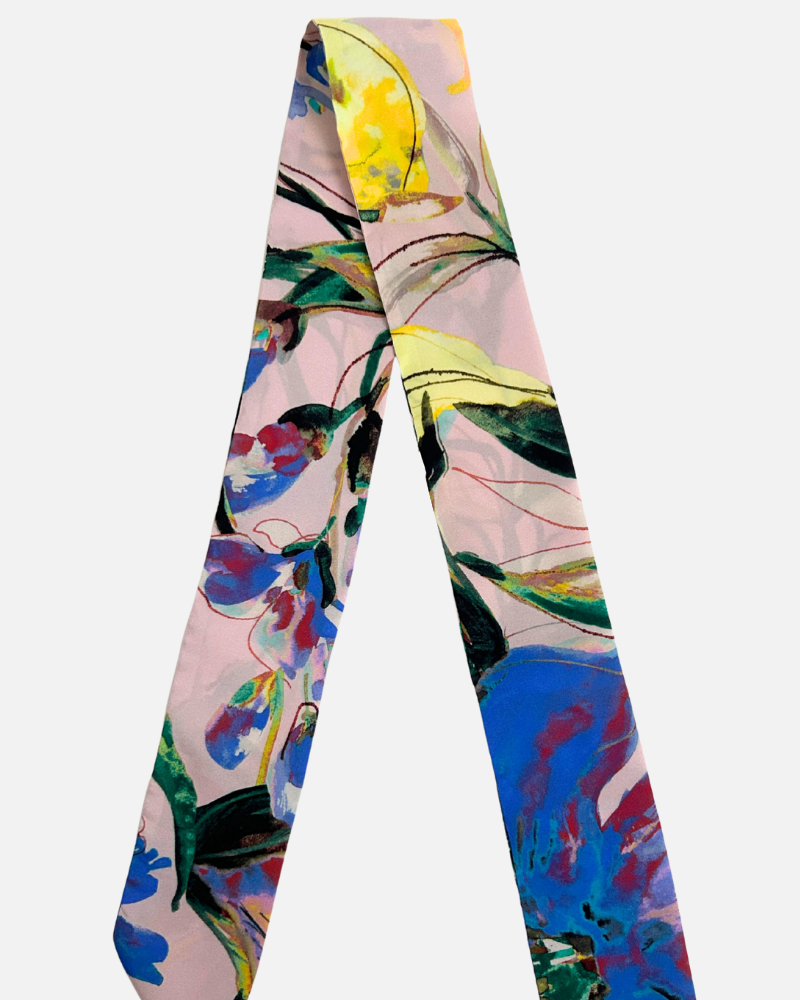 SILK TWILLY: SICILY PRINT: PINK -32" x 3"