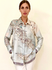 100% SILK PRINTED SHIRT: ITALY: BLUE